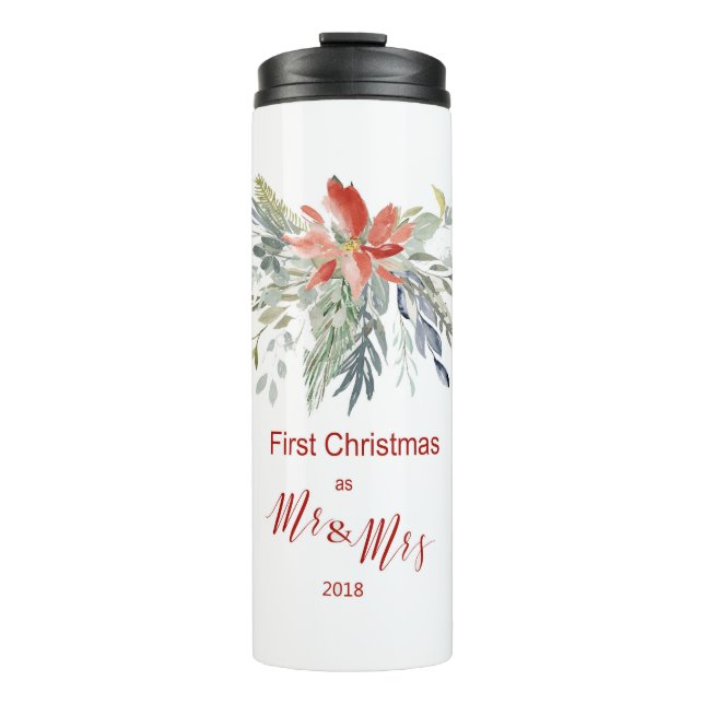 Termo Primera Navidad juntos como Sr. y Sra. (Anverso)