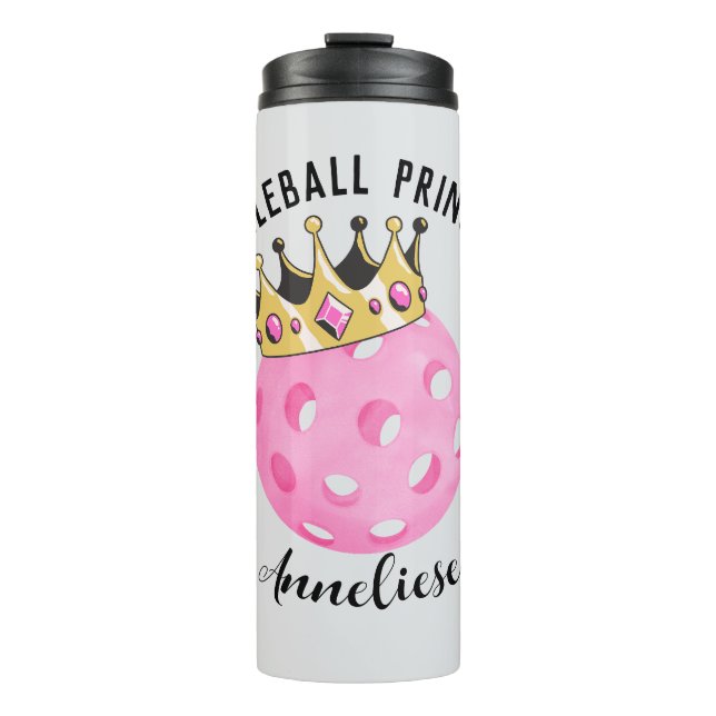Termo Princesa de pelota - Corona rosa personalizada (Anverso)