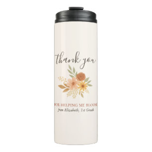 Termo Profesor de acuarela floral Boho Gracias