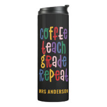 Profesor de café, enseñanza, grado, repetición de 