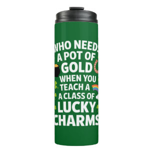 Termo Profesor de St Patricks Encantador Afortunado Irla