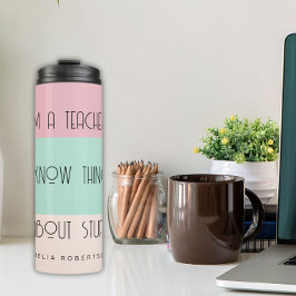 Termo Profesor divertido colorblock personalizado 