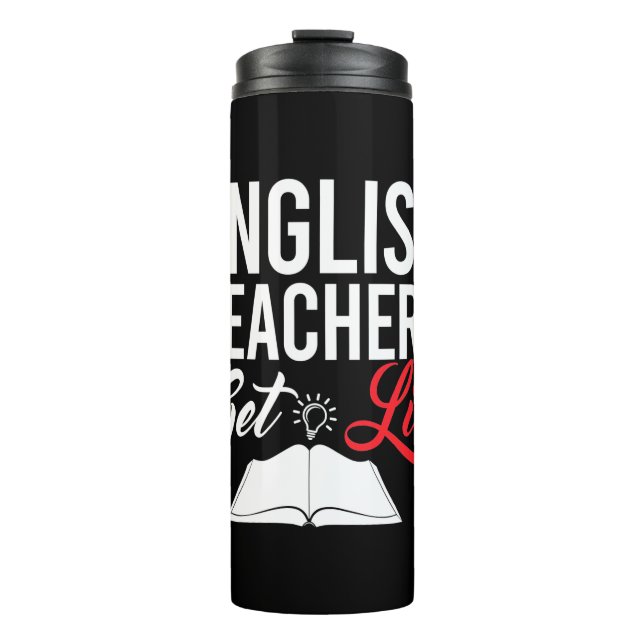 Termo Profesora de Regalos | Profesores de inglés recibe (Anverso)