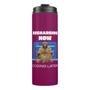 Termo Programador divertido de Bigfoot recargando código