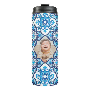 Termo Propia imagen, Azulejos azules y blancos