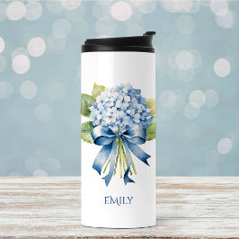 Termo Propuesta de la dama de honor floral azul