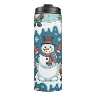 Termo Pueblo de Muñeco de Nieve y Gnomos