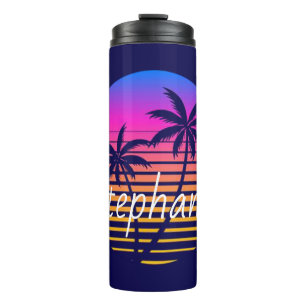 Termo Puesta de sol retro personalizada