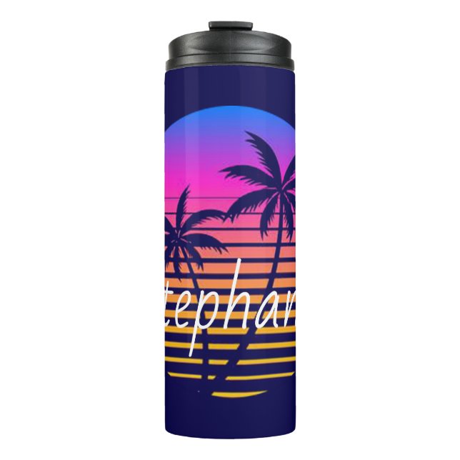 Termo Puesta de sol retro personalizada   (Anverso)