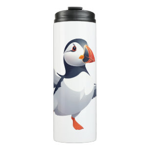 Termo Puffin Happy Playful Fun Saltando En El Aire Alegr