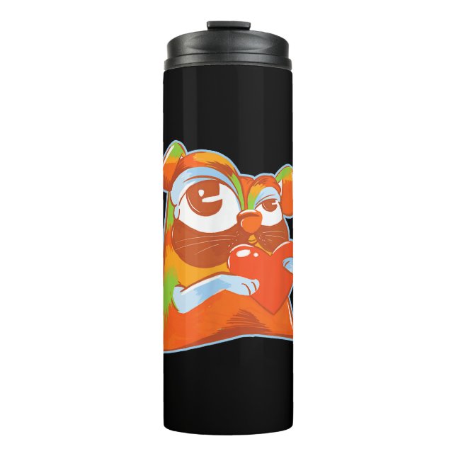 Termo Pug colorido - Pop Art Funny Artistic Pug Lover (Anverso)