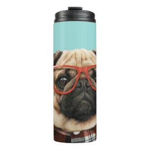 Termo Pug de la camiseta de plástico