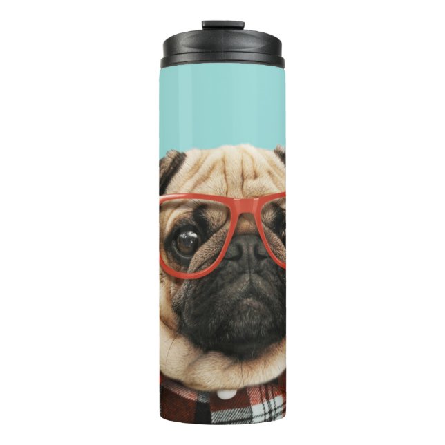 Termo Pug de la camiseta de plástico (Anverso)