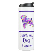Pug Dog Silhouette Cute Purple PY&B