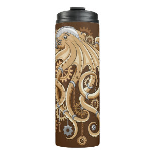 Termo Pulpo Steampunk Retro Fantasía Mecánica