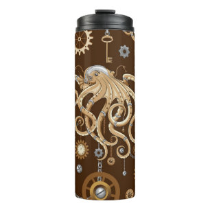 Termo Pulpo Steampunk Retro Fantasía Mecánica