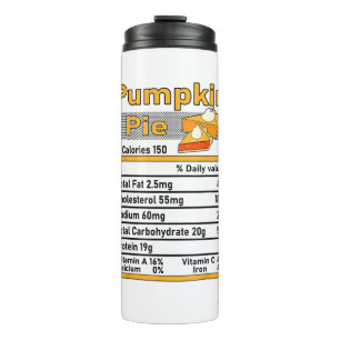 Termo Pumpkin Pie Nutrición Hechos Familia Acción de Gra