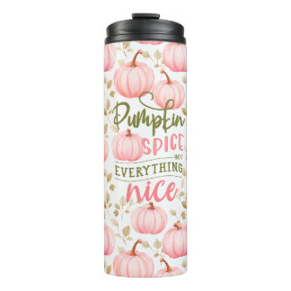 Termo Pumpkin Spice Everything Nice Pink Pattern Fall