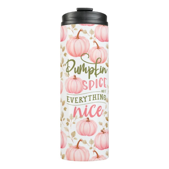 Termo Pumpkin Spice Everything Nice Pink Pattern Fall (Anverso)