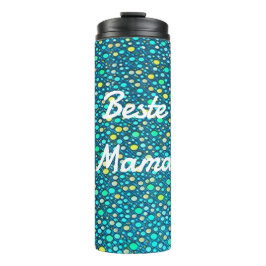 Termo Punkte Muster blau, türkise, gelb, gün