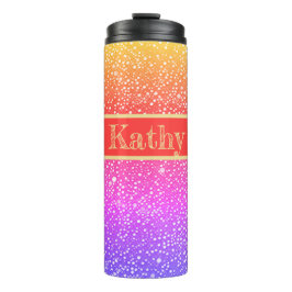 Termo Punkte Muster Regenbogen, lila, pink, orange, gelb