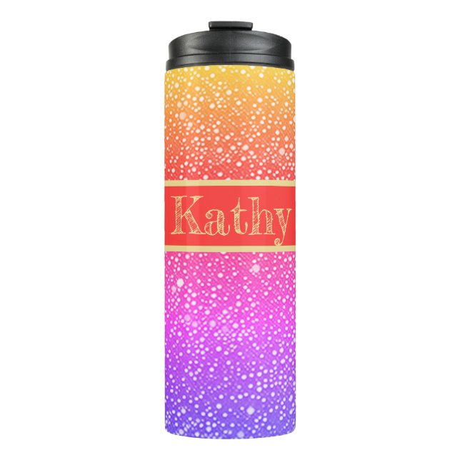 Termo Punkte Muster Regenbogen, lila, pink, orange, gelb (Anverso)