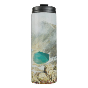 Termo Punto de Musala, pintura al óleo, Bulgaria.