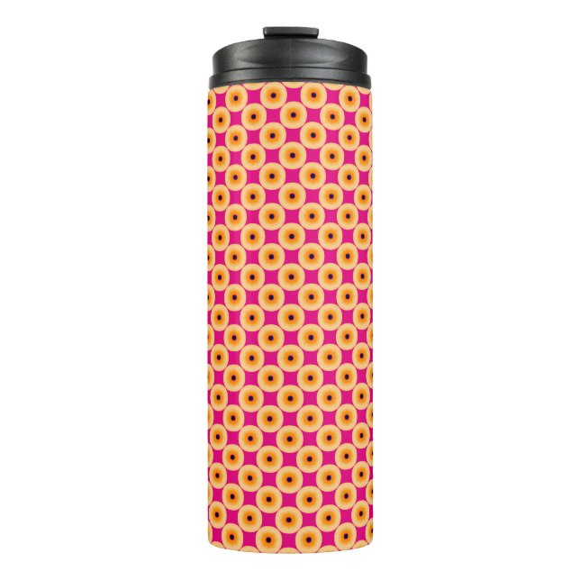 Termo Punto de Polka amarillo y rosa caliente de Moda el (Anverso)