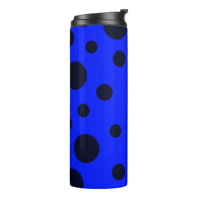 Termo Punto de polka negro simple moderno sobre el patró (Rotado hacia la izquierda)