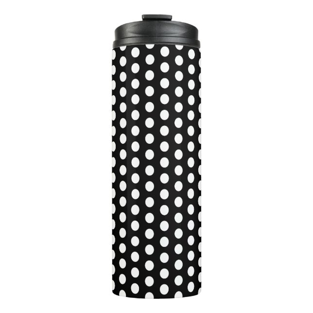 Termo Puntos de burbujas modernas en blanco y negro (Anverso)