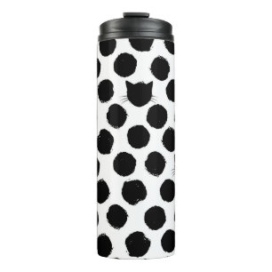 Termo Puntos de Polka con rostros de gato: Viñeta juguet