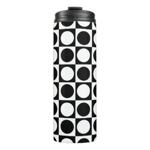 Termo Puntos de polka negros de color blanco