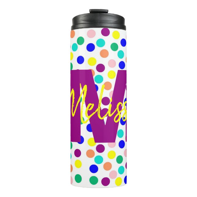 Termo Puntos multicolor personalizados (Anverso)
