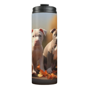 Termo Puppy Pitbull Calabaza deslumbrante de otoño