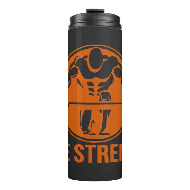 Termo Pure Strength Powerlifting Logo – Gold Edition Gym (Anverso)