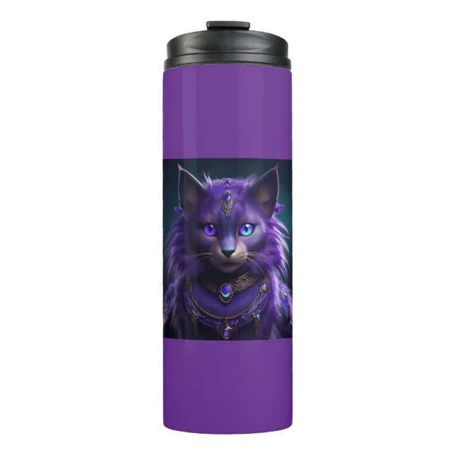 Termo Purple Alien Space Cat Wearing Jeweled Armor (Anverso)