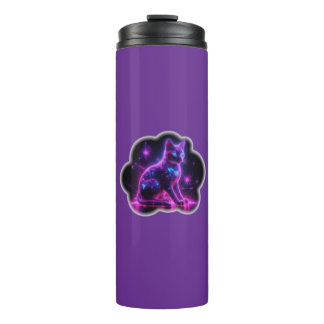 Termo Purple Neon Siamese Cat With Blue Eyes & Starburst