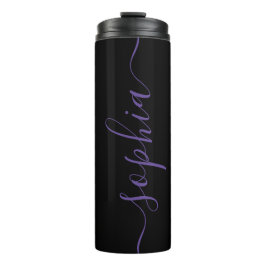 Termo Purple Script Personalizable Name Thermal Tumbler