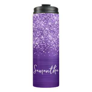 Termo Púrpura Amatista Brillante Glam Nombre Personaliza
