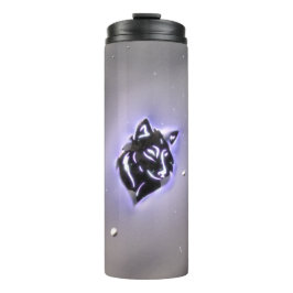 Termo Púrpura del diseño del lobo Nevado