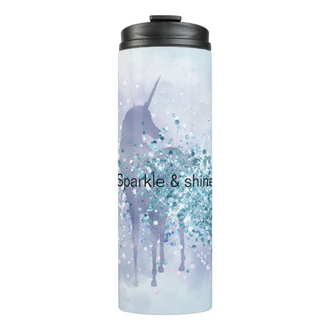 Termo Púrpura unicornio esparkle Aqua Purpurinoso Confet (Anverso)