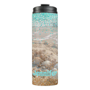 Termo Purpurina Beach Aqua Gold