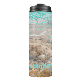 Termo Purpurina Beach Aqua Gold