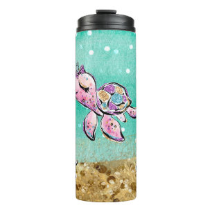 Termo *~* Purpurina caprichoso Sea Turtle Shells fish St