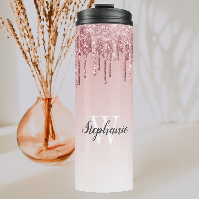 Termo Purpurina De Faux Rosado Perforación Esparkle Ombr (Subido por el creador)