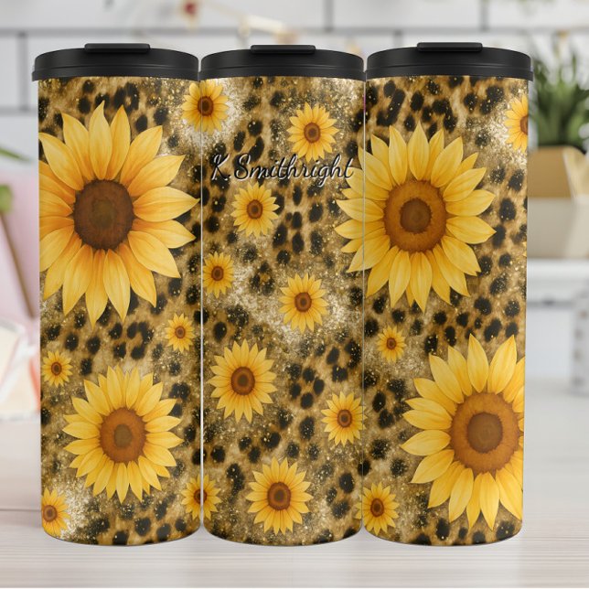 Termo Purpurina de impresión de leopardo de girasol (Subido por el creador)