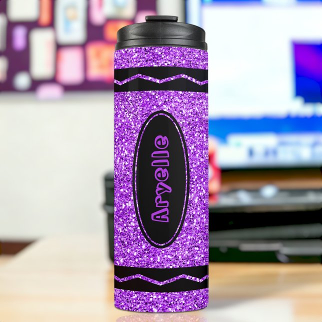 Termo Purpurina de nombre personalizado violeta púrpura  (Subido por el creador)