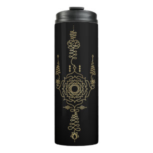 Termo *~* Purpurina de oro Crown Chakra Totem BLACK