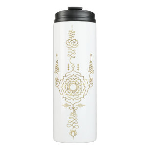 Termo *~* Purpurina de oro Crown Chakra Totem White