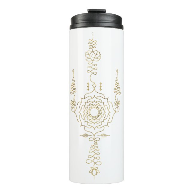 Termo *~* Purpurina de oro Crown Chakra Totem White (Anverso)